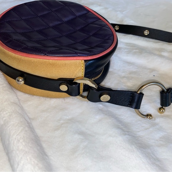 Missoni Black Calf Leather & Tan Suede Quilted Crossbody - Picture 7 of 8